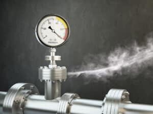 Gas leaking from pressure gauge